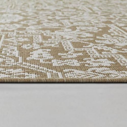 Osprey Brown 9 ft. x 12 ft. Floral Medallion Indoor/Outdoor Area Rug
