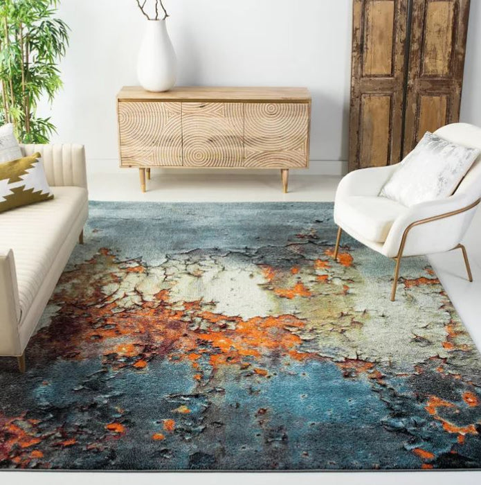 Glacier GLA125 Power Loomed Indoor Area Rug - Blue/Multi - 10'x10' - Safavieh