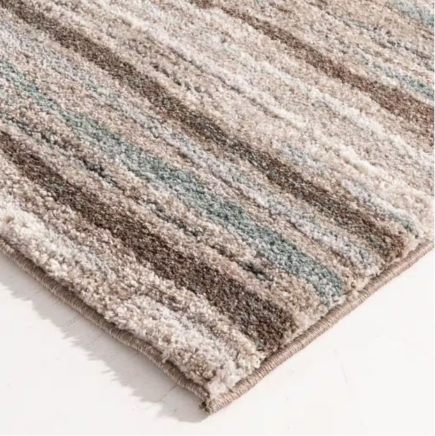 Shoreline Multi 8 ft. x 10 ft. Striped Area Rug and Deluxe 8 ft. x 10 ft. Rug Gripper Pad Combo
