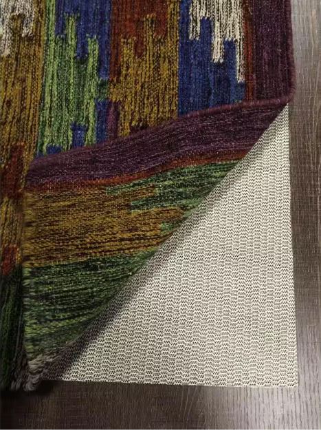 Shoreline Multi 8 ft. x 10 ft. Striped Area Rug and Deluxe 8 ft. x 10 ft. Rug Gripper Pad Combo