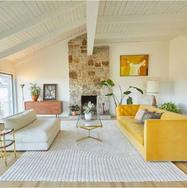 Caserio Cream 7 ft. x 7 ft. Abstract Square Area Rug