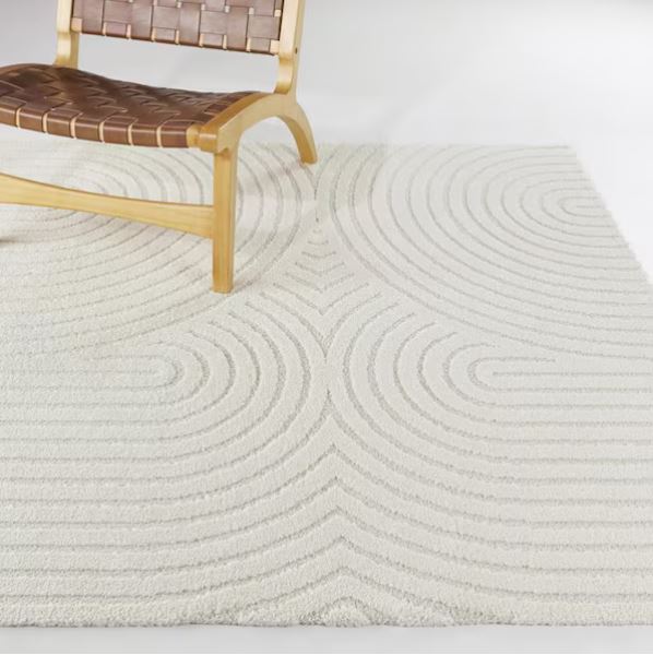 Caserio Cream 7 ft. x 7 ft. Abstract Square Area Rug
