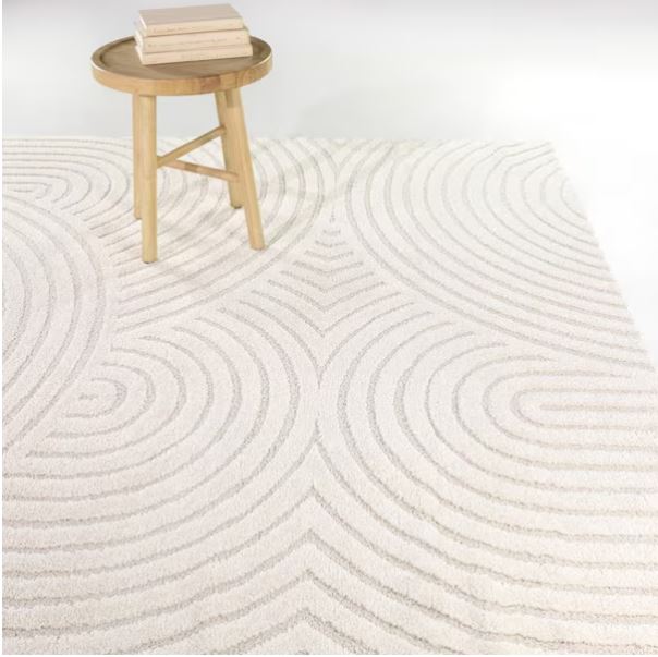 Caserio Cream 7 ft. x 7 ft. Abstract Square Area Rug