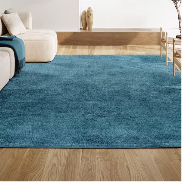 Haze Solid Low-Pile Turquoise 5 ft. x 8 ft. Area Rug