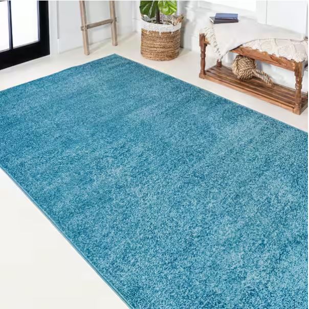 Haze Solid Low-Pile Turquoise 5 ft. x 8 ft. Area Rug