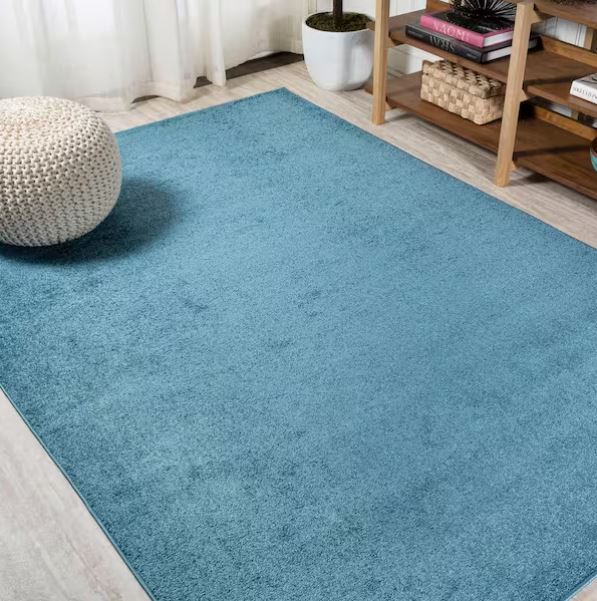 Haze Solid Low-Pile Turquoise 5 ft. x 8 ft. Area Rug