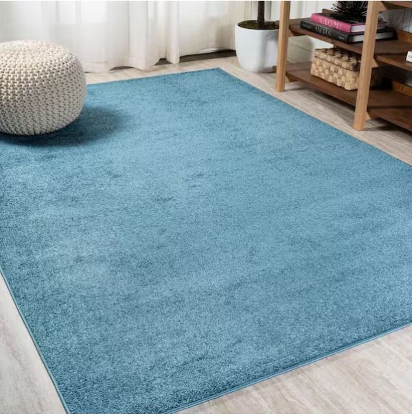 Haze Solid Low-Pile Turquoise 5 ft. x 8 ft. Area Rug