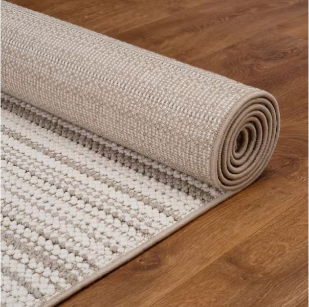 6 ft. x 9 ft. Ivory Cassie Stripe Area Rug