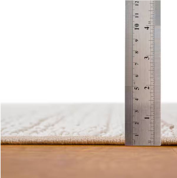 6 ft. x 9 ft. Ivory Cassie Stripe Area Rug
