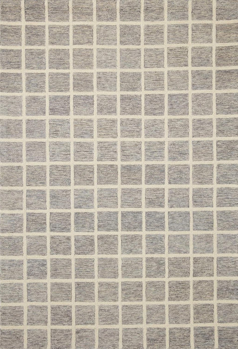 Loloi Chris Loves Julia Polly Slate/Ivory 7'-9" x 9'-9" Area Rug | POL-05 Approx. 8x10 Grey Living room Dining room Bedroom, Modern, Timeless, Classic, Hand-Tufted, Neutral, Area Rug