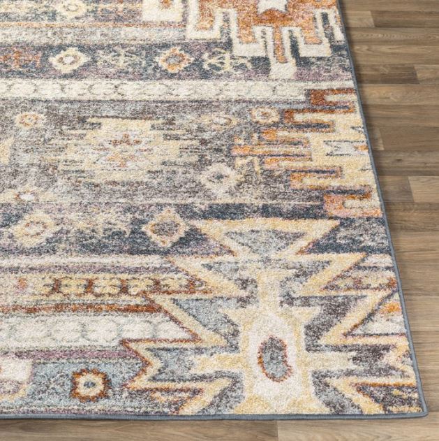 Livabliss Area Rugs for Living Room, 8x10 New Mexico Rustic Blue Rug, Bedroom Dining Room Home Decor Stain Resistant Carpet (7'10" x 10'2")