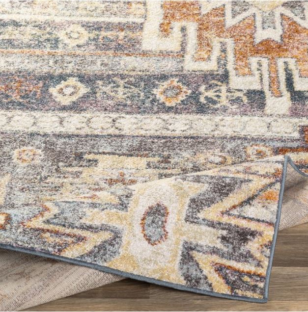 Livabliss Area Rugs for Living Room, 8x10 New Mexico Rustic Blue Rug, Bedroom Dining Room Home Decor Stain Resistant Carpet (7'10" x 10'2")