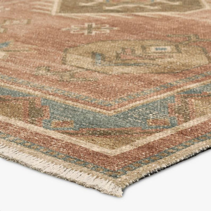 Vibe by Bungalow Rose Voentia Medallion Machine Washable Rust/Brown Area Rug