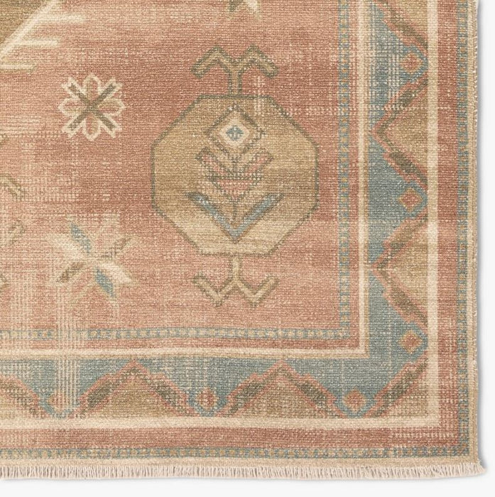 Vibe by Bungalow Rose Voentia Medallion Machine Washable Rust/Brown Area Rug