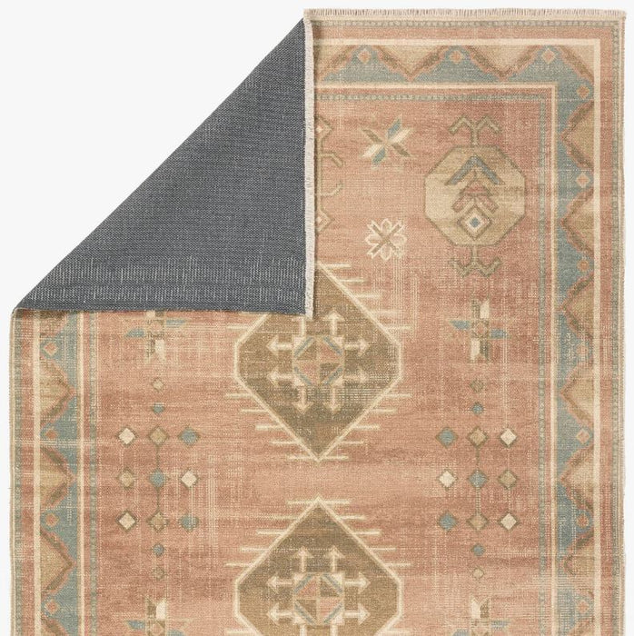Vibe by Bungalow Rose Voentia Medallion Machine Washable Rust/Brown Area Rug