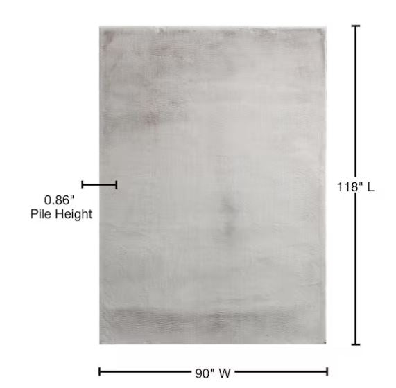 Piper Grey 7.5' x 9.8' Solid Polyester Area Rug