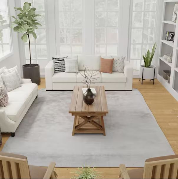 Piper Grey 7.5' x 9.8' Solid Polyester Area Rug
