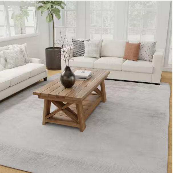Piper Grey 7.5' x 9.8' Solid Polyester Area Rug