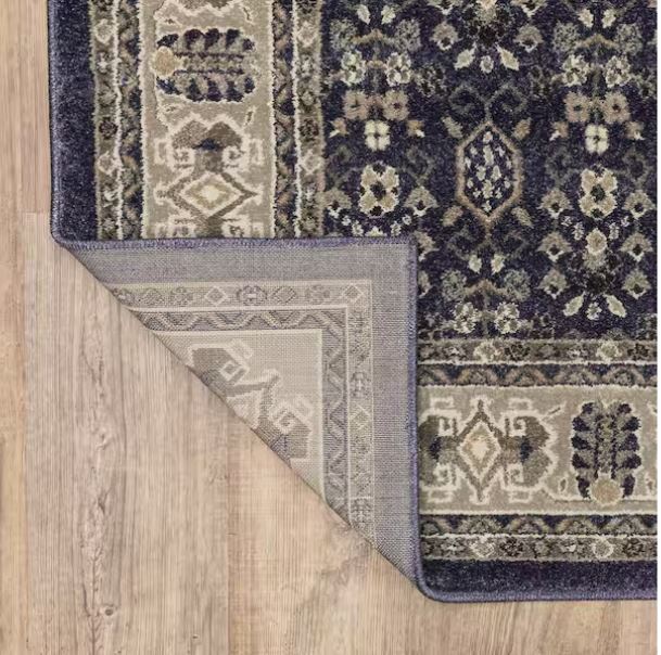 Gianna Indigo 8 ft. x 10 ft. Border Area Rug