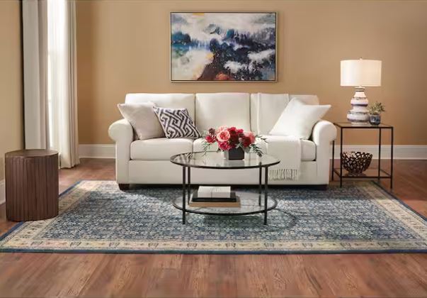 Gianna Indigo 8 ft. x 10 ft. Border Area Rug