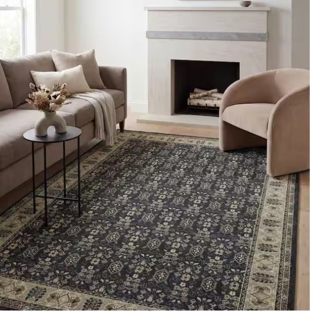 Gianna Indigo 8 ft. x 10 ft. Border Area Rug