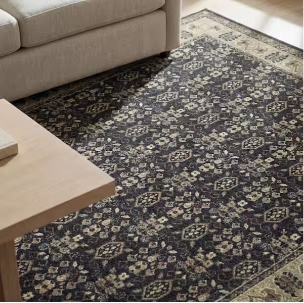Gianna Indigo 8 ft. x 10 ft. Border Area Rug