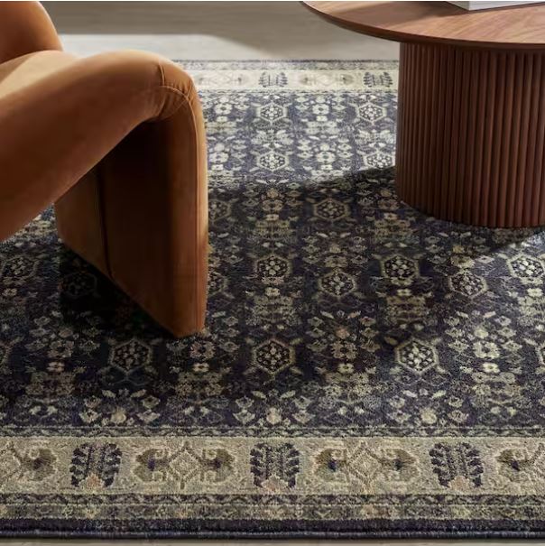 Gianna Indigo 8 ft. x 10 ft. Border Area Rug