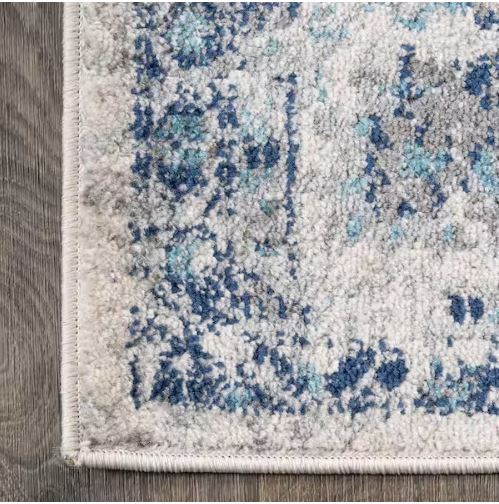 Indhira Blue/Gray 8 ft. x 10 ft. Ornate Medallion Persian Area Rug