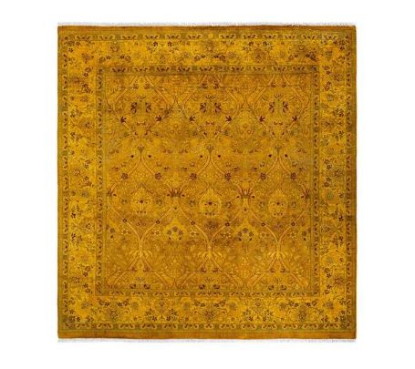 Overdyed Yellow 6 ft. 2 in. x 6 ft. 5 in. Wool Indoor Area Rug