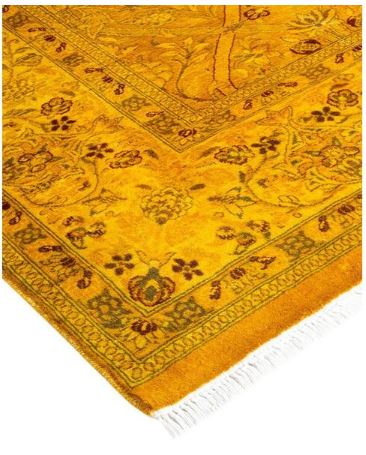 Overdyed Yellow 6 ft. 2 in. x 6 ft. 5 in. Wool Indoor Area Rug