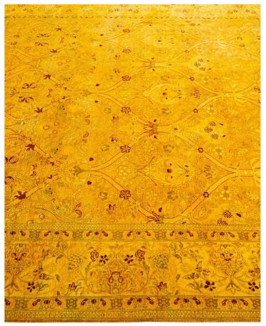 Overdyed Yellow 6 ft. 2 in. x 6 ft. 5 in. Wool Indoor Area Rug
