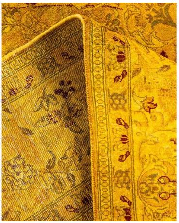 Overdyed Yellow 6 ft. 2 in. x 6 ft. 5 in. Wool Indoor Area Rug