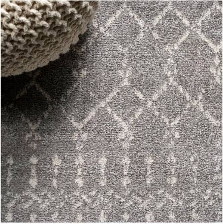 Moroccan HYPE Boho Vintage Diamond Gray/Ivory 12 ft. x 15 ft. Area Rug