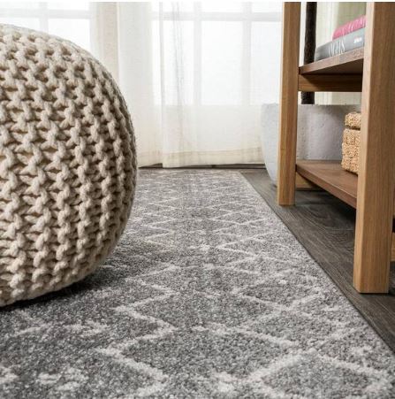 Moroccan HYPE Boho Vintage Diamond Gray/Ivory 12 ft. x 15 ft. Area Rug