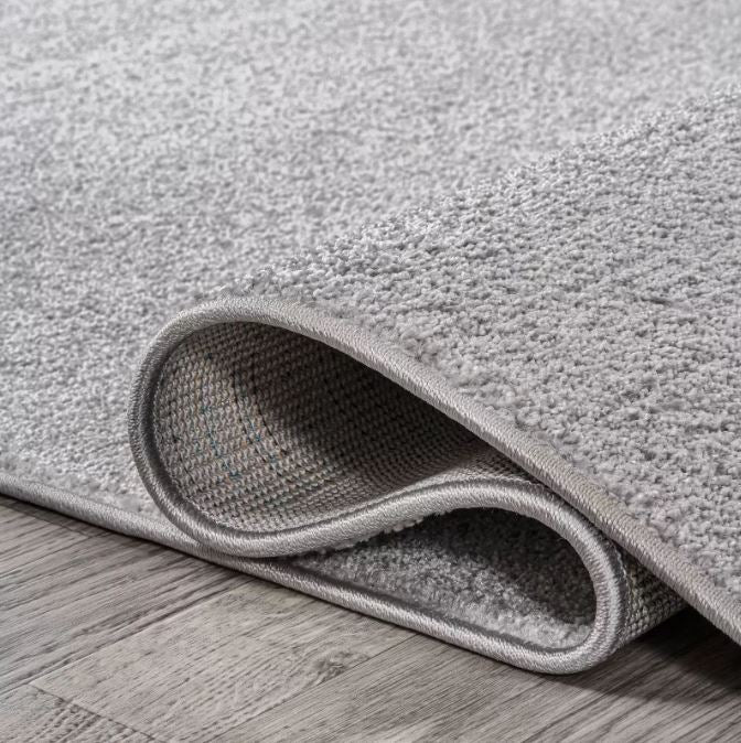JONATHAN Y Haze Solid Low-Pile Light Gray 12 ft. x 15 ft. Area Rug, Non-Shedding, Easy-Clean, Durable Synthetic Fibers