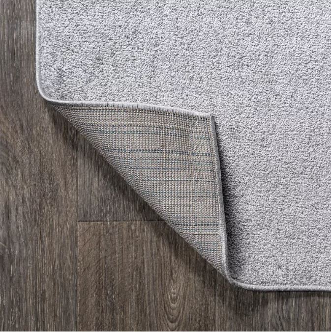 JONATHAN Y Haze Solid Low-Pile Light Gray 12 ft. x 15 ft. Area Rug, Non-Shedding, Easy-Clean, Durable Synthetic Fibers