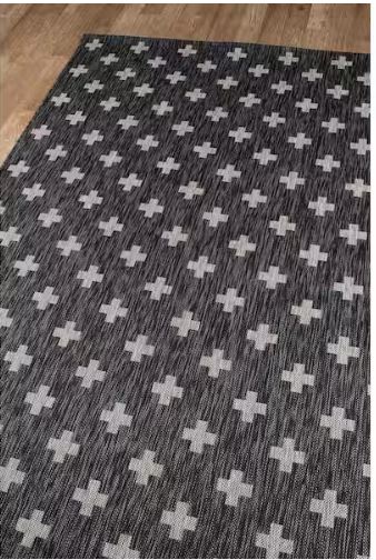 Umbria Charcoal 9 ft. 3 in. x 12 ft. 6 in. Indoor/Outdoor Area Rug