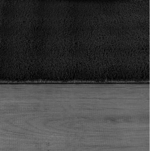 Aurora 8 ft. x 10 ft. Black Non-Slip Rubber Back Washable Polyester Checker Indoor Area Rug