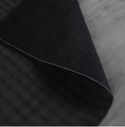 Aurora 8 ft. x 10 ft. Black Non-Slip Rubber Back Washable Polyester Checker Indoor Area Rug