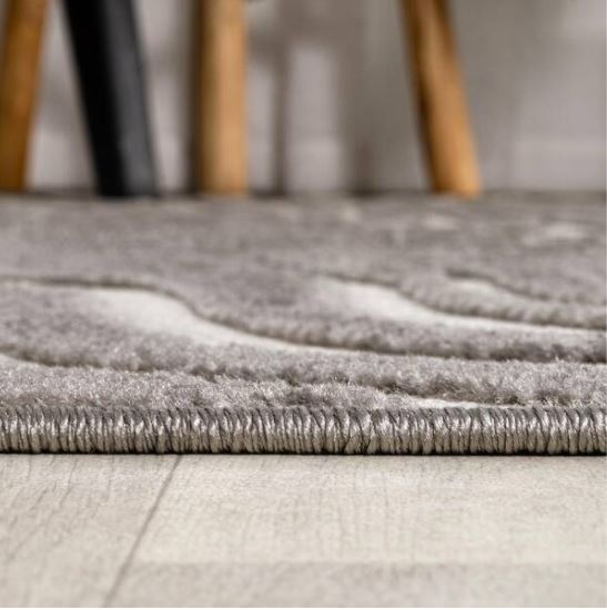Maribo High-Low Abstract Groovy Striped Gray/Ivory 8 ft. x 10 ft. Indoor/Outdoor Area Rug