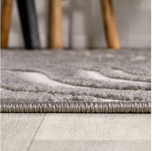 Maribo High-Low Abstract Groovy Striped Gray/Ivory 8 ft. x 10 ft. Indoor/Outdoor Area Rug