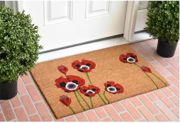 Red Poppies Door Mat 24 in. x 36 in.
