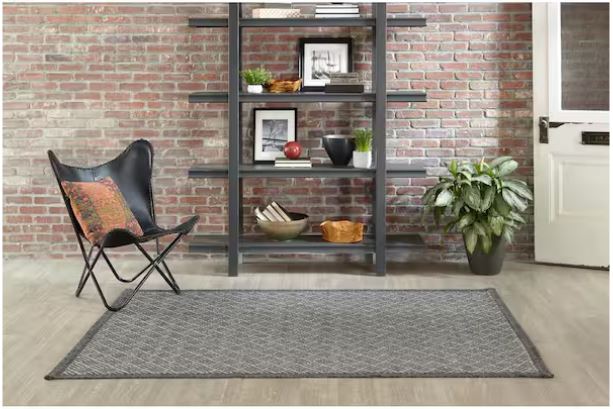Como Charcoal 9 ft. 10 in. X 13 ft. 2 in. Indoor/Outdoor Area Rug