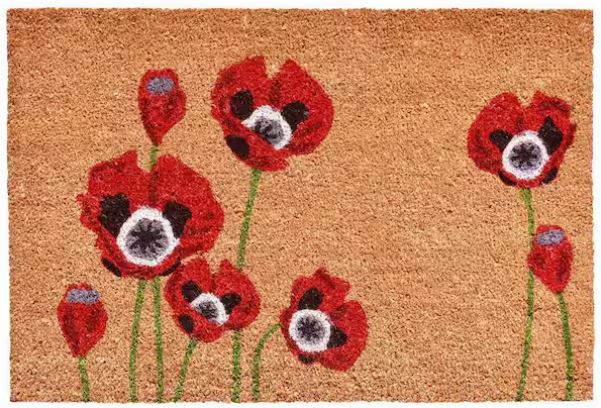 Red Poppies Door Mat 24 in. x 36 in.