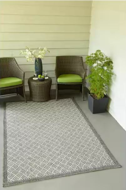 Como Charcoal 9 ft. 10 in. X 13 ft. 2 in. Indoor/Outdoor Area Rug