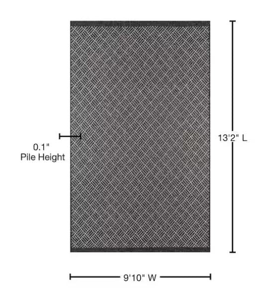 Como Charcoal 9 ft. 10 in. X 13 ft. 2 in. Indoor/Outdoor Area Rug