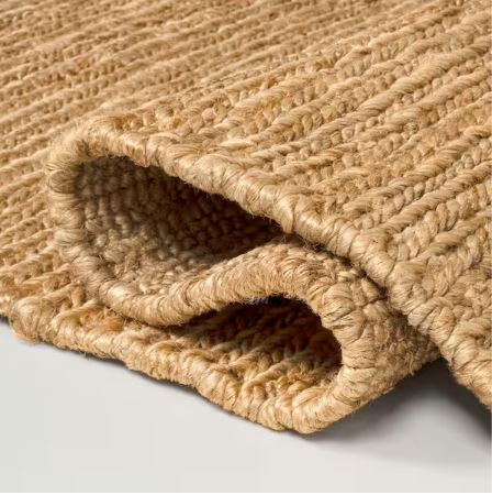 Griffin Rustic Farmhouse Woven Jute Solid Natural 4 ft. x 6 ft. Area Rug