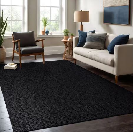 Royal Easy Jute Dark Grey 5 ft. x 7 ft. Solid Indoor Outdoor Area Rug