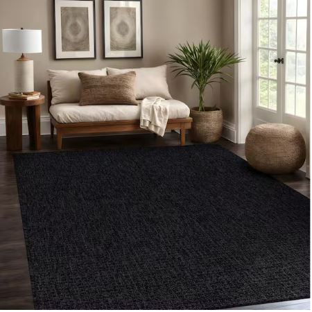 Royal Easy Jute Dark Grey 5 ft. x 7 ft. Solid Indoor Outdoor Area Rug