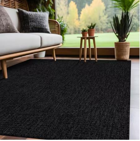 Royal Easy Jute Dark Grey 5 ft. x 7 ft. Solid Indoor Outdoor Area Rug